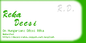 reka decsi business card